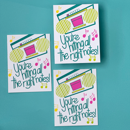 Hitting all the Right Notes! | Words of Encouragement Card