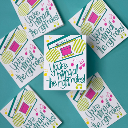 Hitting all the Right Notes! | Words of Encouragement Card