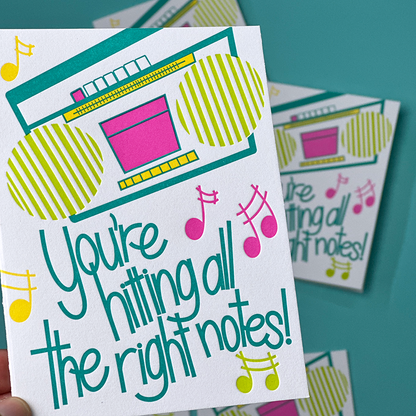 Hitting all the Right Notes! | Words of Encouragement Card