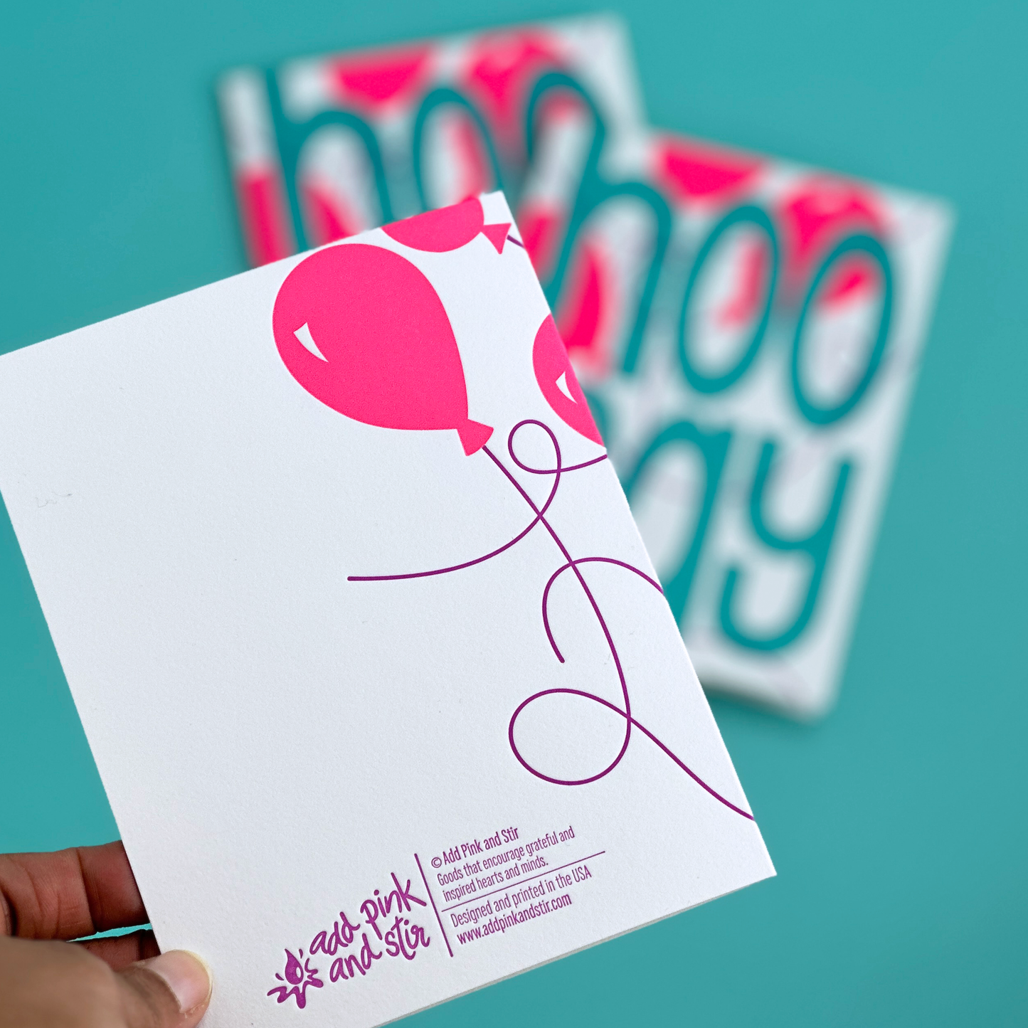 Hooray Balloons! | Letterpress Celebration Card