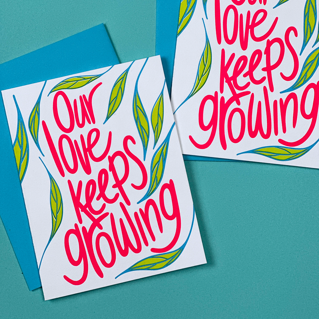 Growing Love, Letterpress Love Card