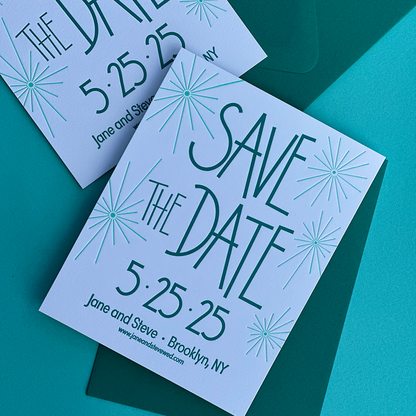 Save the Date Sparklers, Letterpress Wedding Stationery