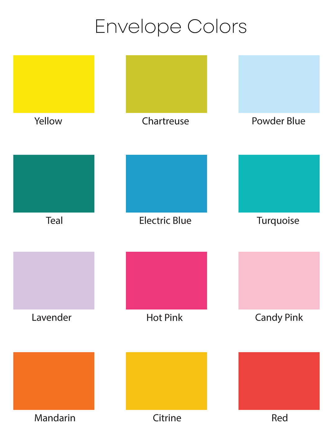 Envelope Color options