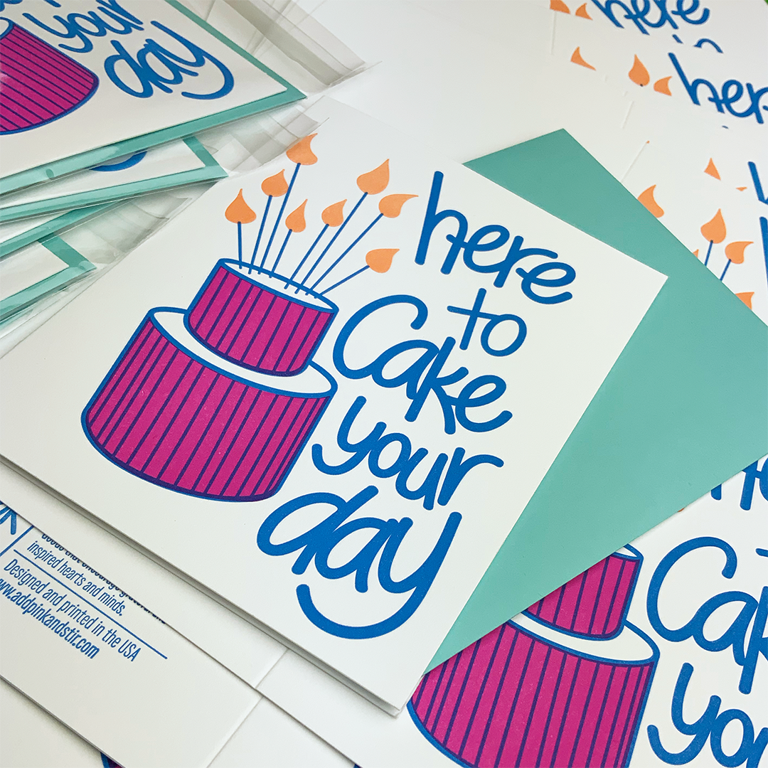 Cake your day | Letterpress Greeting Card