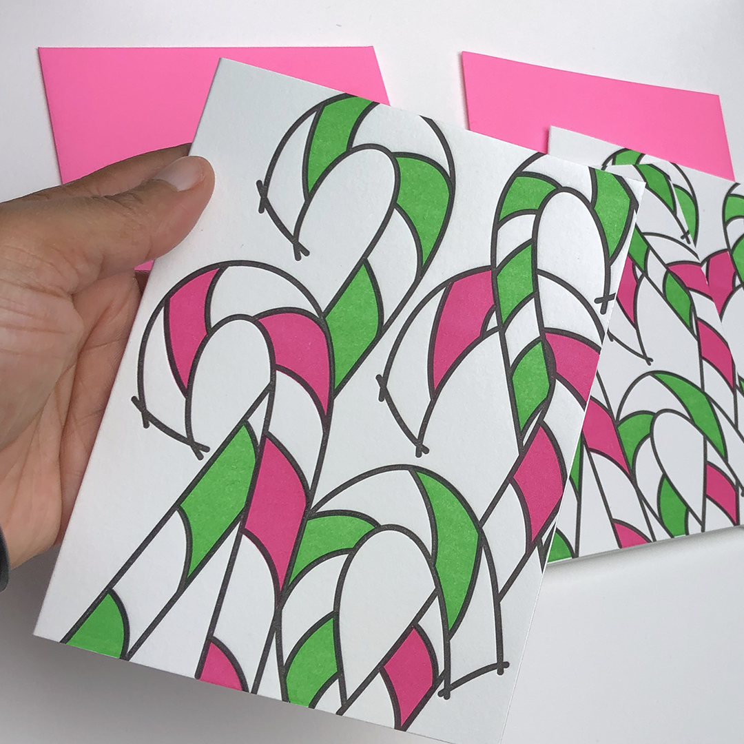 Candy Cane Card | Letterpress Holiday Card