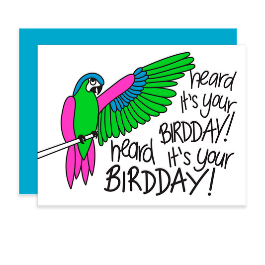 Funny Birthday Card with a bird