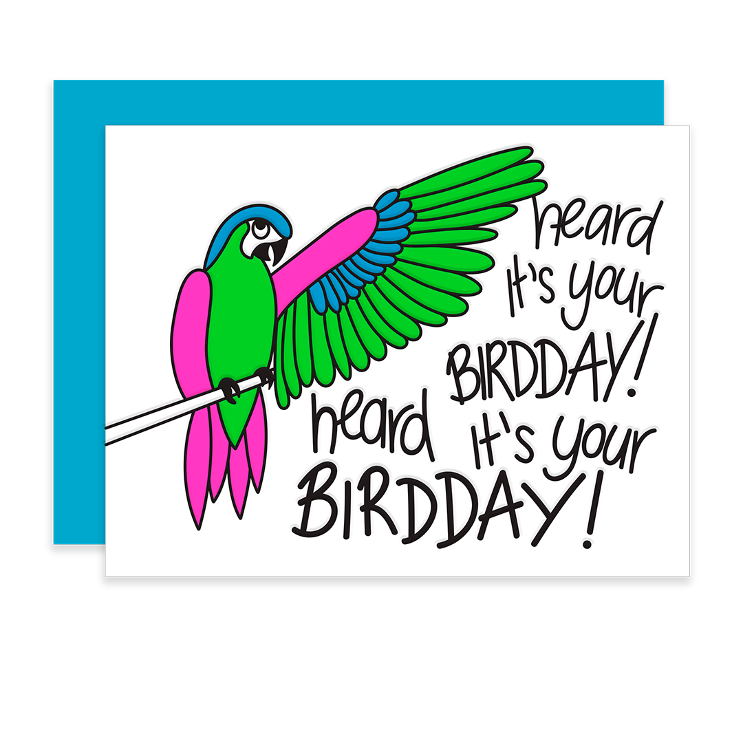 Funny Birthday Card with a bird