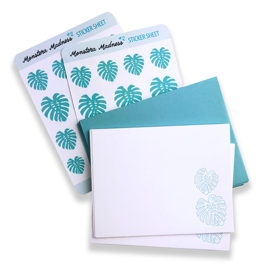 Monstera Writing Set | Notecards and Stickers